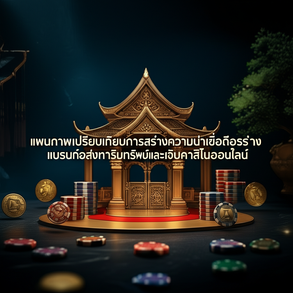 แผนภาพเปรียบเทียบการสร้างความน่าเชื่อถือระหว่างแบรนด์อสังหาริมทรัพย์และเว็บคาสิโนออนไลน์