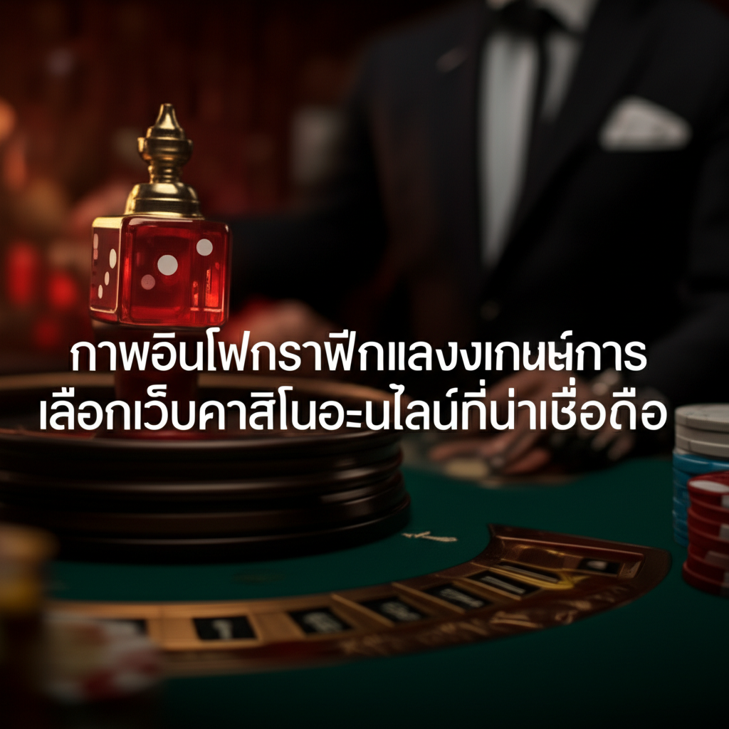 ภาพอินโฟกราฟิกแสดงเกณฑ์การเลือกเว็บคาสิโนออนไลน์ที่น่าเชื่อถือ