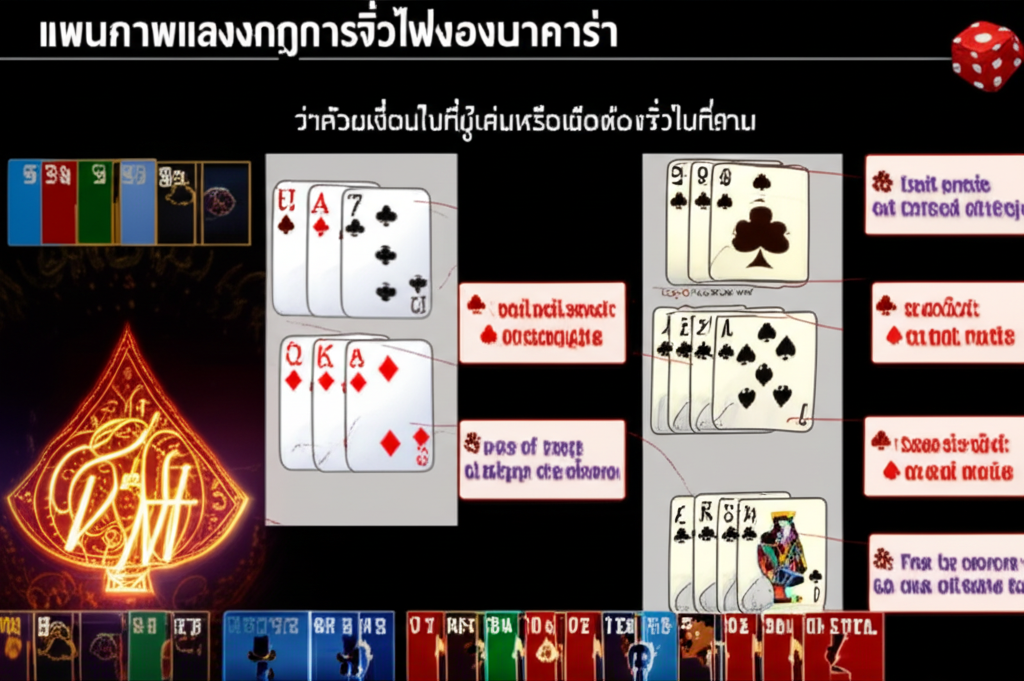 แผนภาพแสดงกฎการจั่วไพ่ของบาคาร่า ว่าด้วยเงื่อนไขที่ผู้เล่นหรือเจ้ามือต้องจั่วไพ่ใบที่สาม