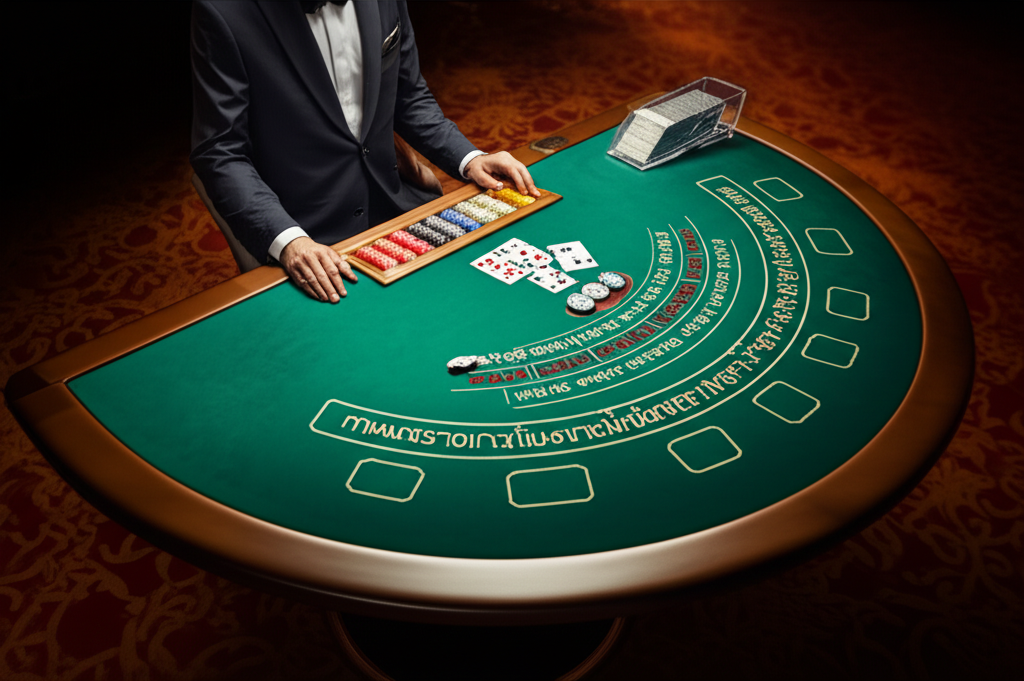 ภาพประกอบเกมบาคาร่าในคาสิโนออนไลน์ที่สวยงามและเข้าใจง่าย เหมาะสำหรับมือใหม่