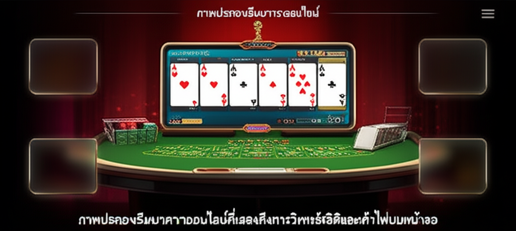 ภาพประกอบธีมบาคาร่าออนไลน์ที่แสดงถึงการวิเคราะห์สถิติและเค้าไพ่บนหน้าจอ