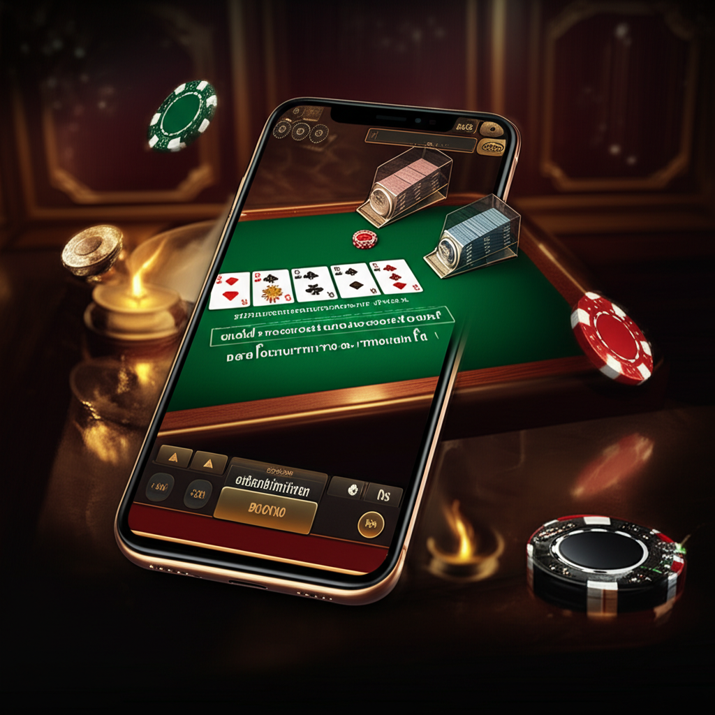 ภาพประกอบเกมบาคาร่าออนไลน์บนหน้าจอมือถือและคอมพิวเตอร์ แสดงโต๊ะบาคาร่าและไพ่