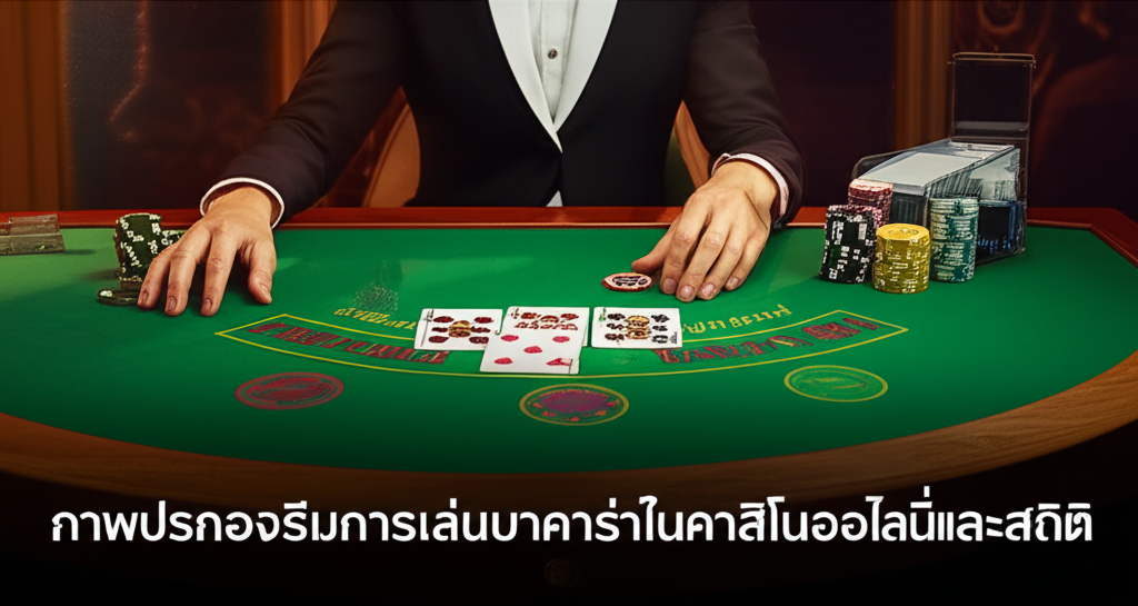 ภาพประกอบธีมการเล่นบาคาร่าในคาสิโนออนไลน์ที่แสดงกราฟและสถิติ