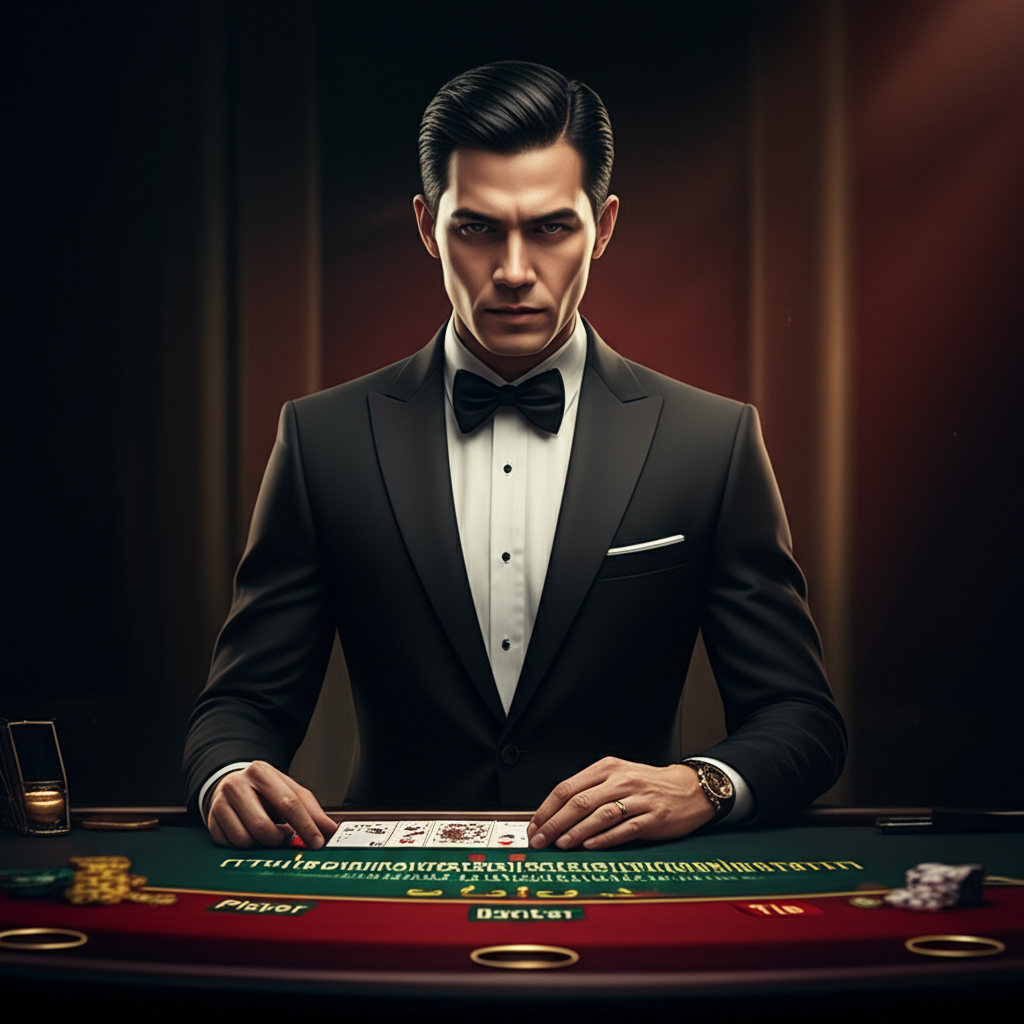 ภาพไดอะแกรมแสดงตัวเลือกการเดิมพันหลักในบาคาร่า: Player, Banker, Tie