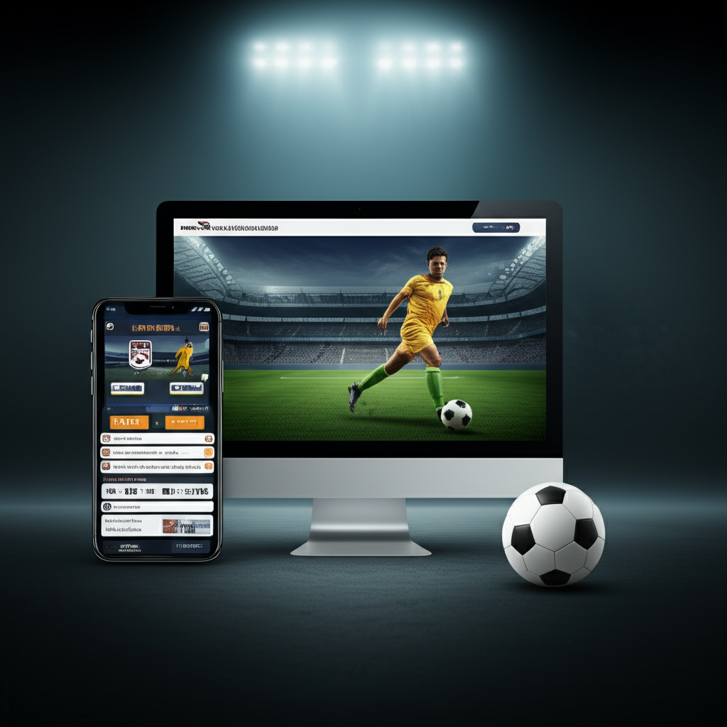 ภาพประกอบการเดิมพันฟุตบอลไทยลีกออนไลน์บนหน้าจอมือถือและคอมพิวเตอร์