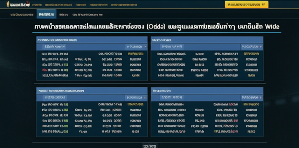 ภาพหน้าจอแสดงการเปรียบเทียบอัตราต่อรอง (Odds) และรูปแบบการเดิมพันต่างๆ บนเว็บไซต์