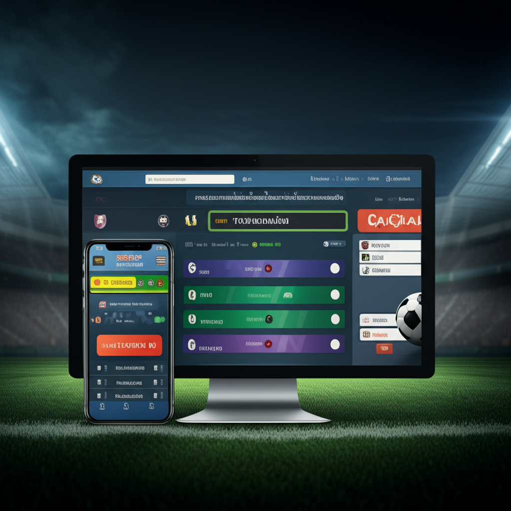 ภาพประกอบการเดิมพันฟุตบอลไทยลีกออนไลน์บนหน้าจอมือถือและคอมพิวเตอร์