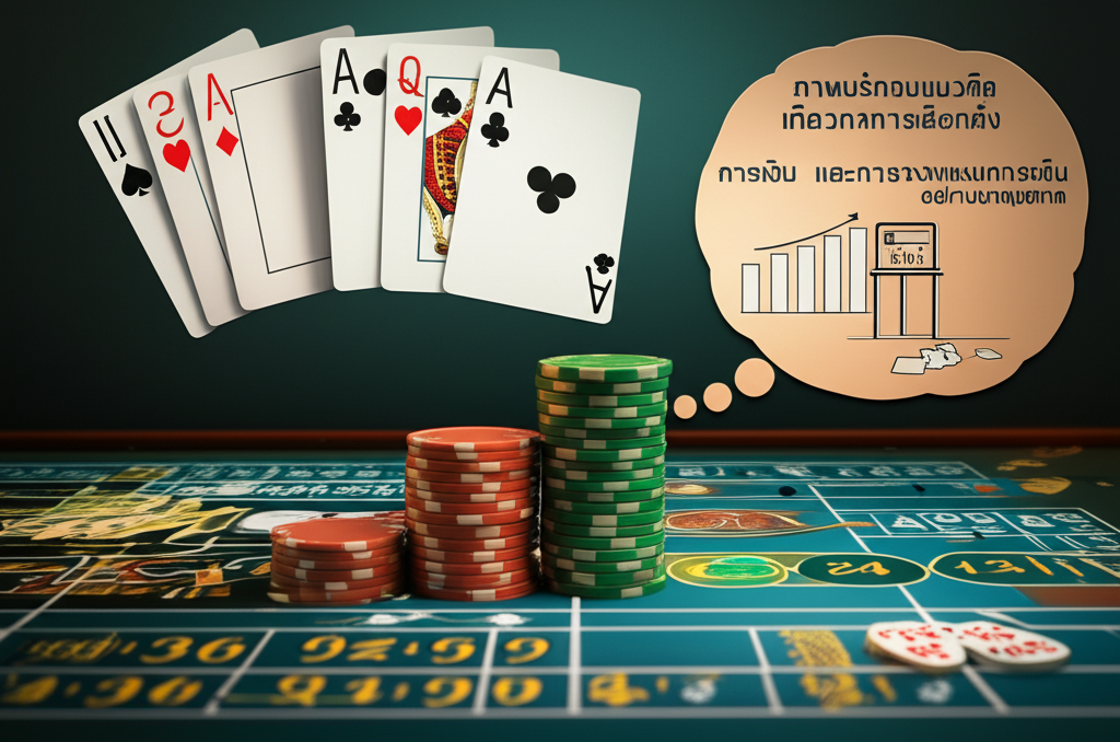 ภาพประกอบแนวคิดเกี่ยวกับการเลือกตั้ง การเงิน และการวางแผนการเล่นคาสิโนอย่างชาญฉลาด