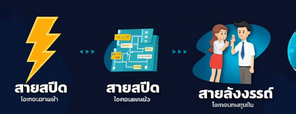 อินโฟกราฟิกแสดง 3 สไตล์ผู้เล่น: สายสปีด (ไอคอนสายฟ้า), สายวางแผน (ไอคอนแผนผัง), สายสังสรรค์ (ไอคอนคนคุยกัน) พร้อมคำอธิบายสั้นๆ