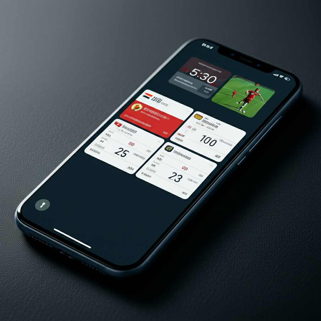 ภาพหน้าจอสมาร์ทโฟนแสดงแอพพลิเคชันติดตามผลกีฬาหลายตัวพร้อมสถิติสด