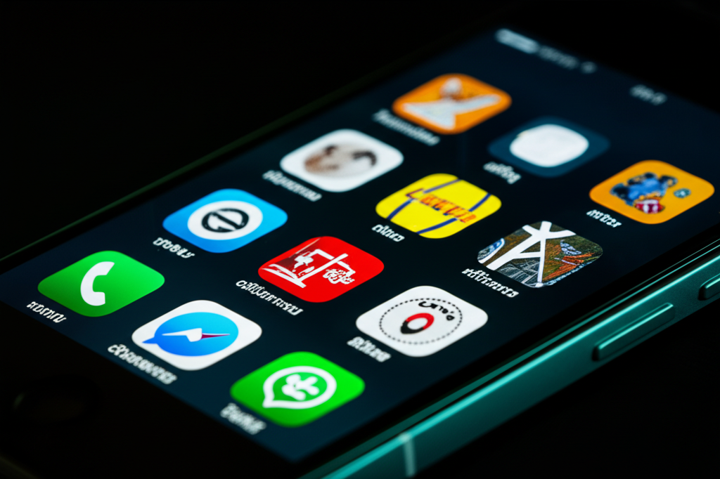 ภาพหน้าจอสมาร์ทโฟนแสดงแอพติดตามผลกีฬาหลายแอพพร้อมกราฟและสถิติสด